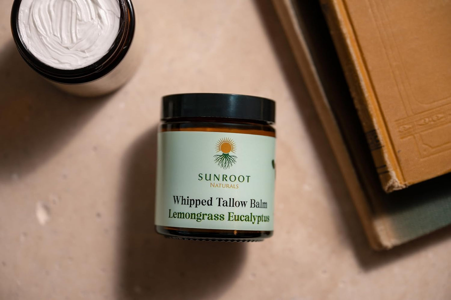 Whipped Tallow Balm – Lemongrass + Eucalyptus | Grass-Fed Natural Moisturizer for Face, Hands & Body | Deep Hydration Skin Balm