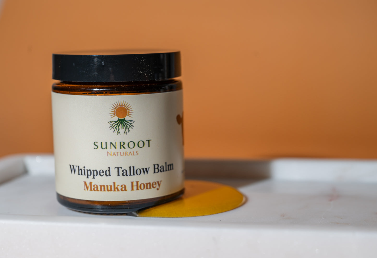 Sunroot Naturals Unscented Whipped Tallow Balm with Manuka Honey – Natural Face & Body Moisturizer (4 oz)