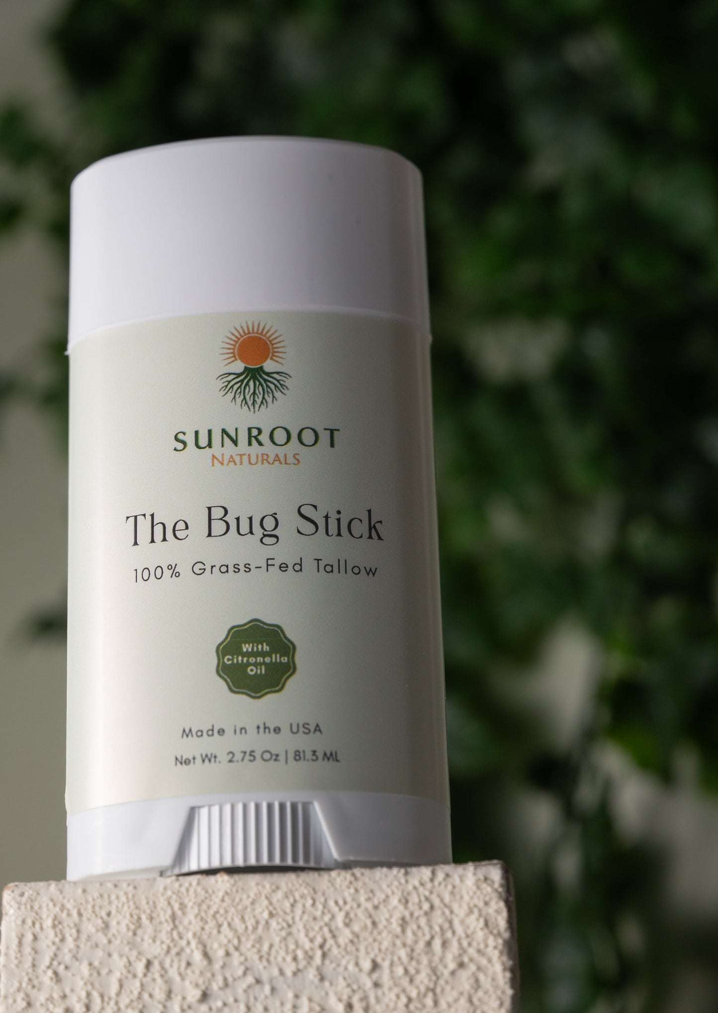 Sunroot Naturals Tallow Bug Stick – Outdoor Balm with Citronella & Peppermint Oil (2.75 oz)